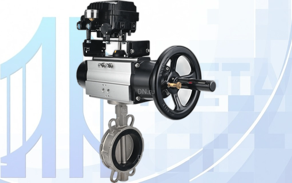 316l-316l-epdm-pa-da-105-1-yt1000rsi-001 Дисковый поворотный затвор Ду150 Ру16 с п/п PA-DA-105-1 и с ЭПП YT-1000RSN без обратной связи вес-18,4