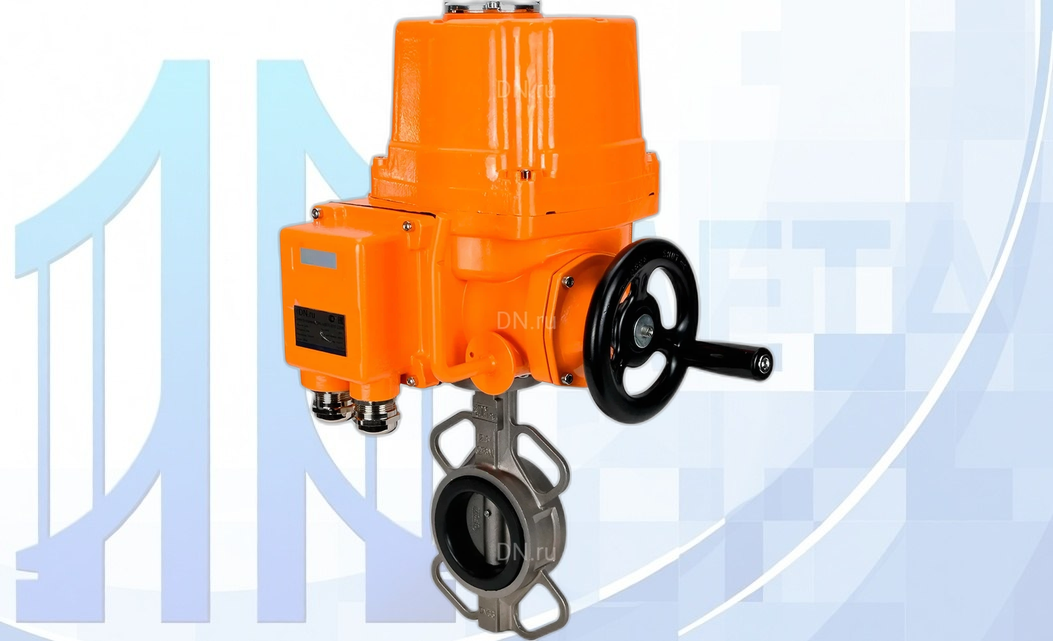 Дисковый поворотный затвор Ду150 Ру16 с электропр. QT-EX-010EM-O2-24VDC-У1 вес-19,6