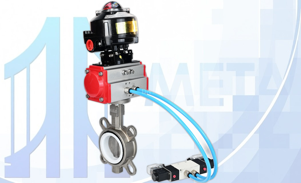 Дисковый поворотный затвор DN250 PN16 с п/п PA-DA-140 2-го действия, с пневмораспр. 4V320-08 220В, с БКВ APL-510N EX вес-33,3
