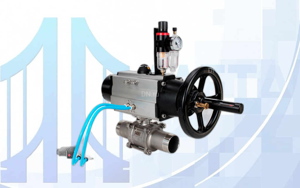 bv3131p-3pc-fp-w-iso-h-long-pa-da-105-1-4v320-08-220v-afc2000-site-1 Кран шаровой BV3131P(3pc)-FP-W-ISO-H LONG Ду100 Ру16 полнопроходной, с пневмоприводом PA-DA-105-1, 4V320-08 NAMUR AC220V и БПВ AFC2000