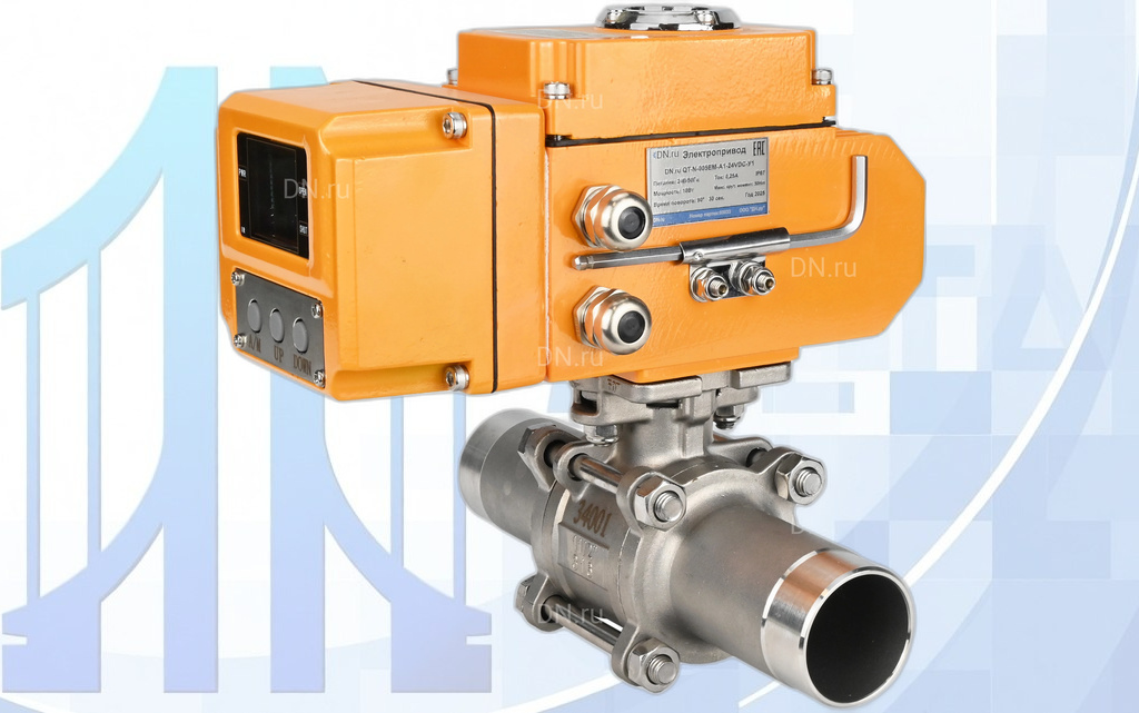 bv3131p-3pc-fp-w-iso-h-long-qt-n-em-a1-24vdc-u1-hark-dn-1 Кран шаровой BV3131P(3pc)-FP-W-ISO-H LONG Ду15 Ру63, полнопроходной, трехсоставной, с электроприводом четвертьоборотным QT-N-005EM-A1-24VDC-У1 HARK