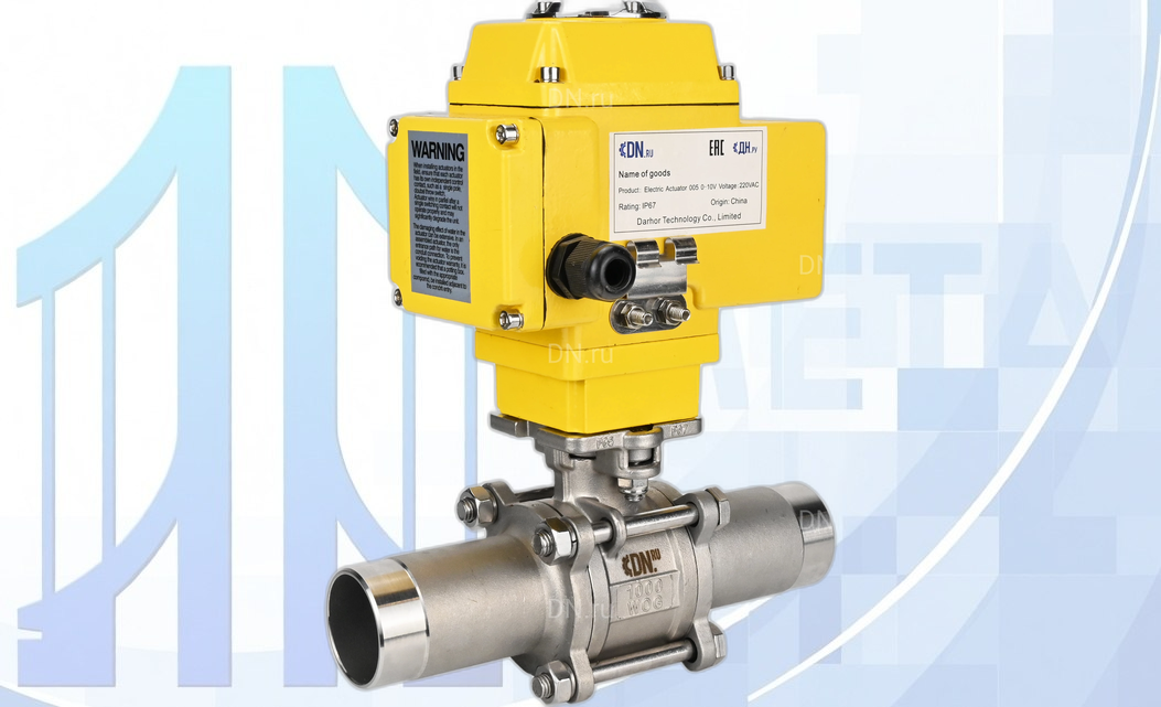 Кран шаровой BV3131P(3pc)-FP-W-ISO-H LONG Ду15 Ру63, полнопроходной, трехсоставной, с электроприводом четвертьоборотным QT-N-005EM-B1-220VAC-У1-DAR gander