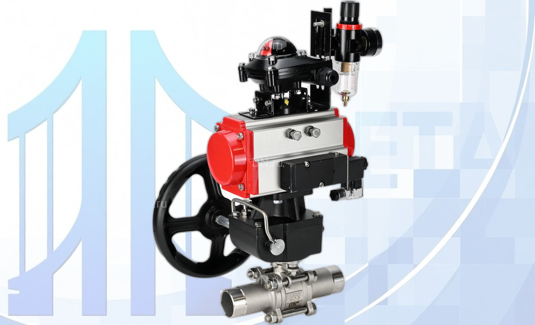 Кран шаровой BV3131P(3pc)-FP-W-ISO-H LONG Ду100 Ру16 полнопроход., пн.привод PA-DA-105, 4М310-08 220В NAMUR, ручной дублер MON3-700-T38-ISO, БКВ APL-210N и БПВ AFC2000