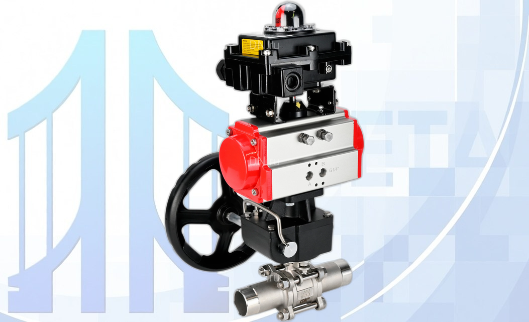 Кран шаровой BV3131P(3pc)-FP-W-ISO-H LONG Ду125 Ру16 полнопроходной, с пневмоприводом PA-DA-130, редуктором MON3-700-T38-ISO и БКВ APL-410N EX