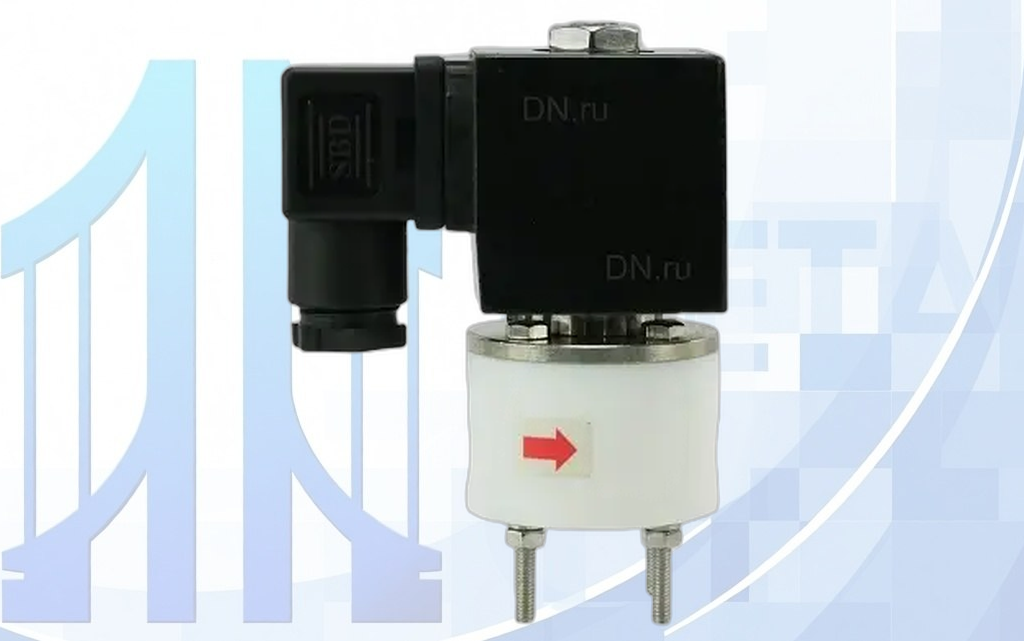 dhf11 Клапан электромагнитный VS841-VT-NC-220VAC 1 1/2 Ду40 Ру6 соленоидный двухходовой, корпус - PTFE, уплотнение - VITON, прямого действия, катушка - 220В