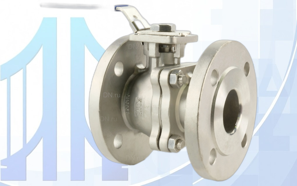 Кран шаровой BV3232P(2pc)-FP-F-ISO-H Ду50 Ру40, PTFE, полнопроходной фланцевый с ISO-фланцем и рукояткой, 14х14, F05/F07