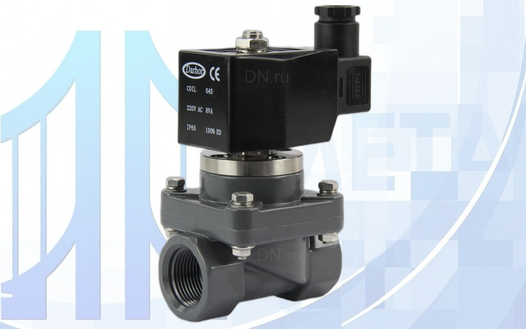 elektrom-klapan-dn-ru-dhf21-cp-pskh-ls-s-pokrytiem-viton-g-24v-2 Клапан электромагнитный соленоидный двухходовой-DHF21-UP Ду15 (1/2 дюйм) Ру6, уплотнение - VITON, резьба G, с катушкой 220В