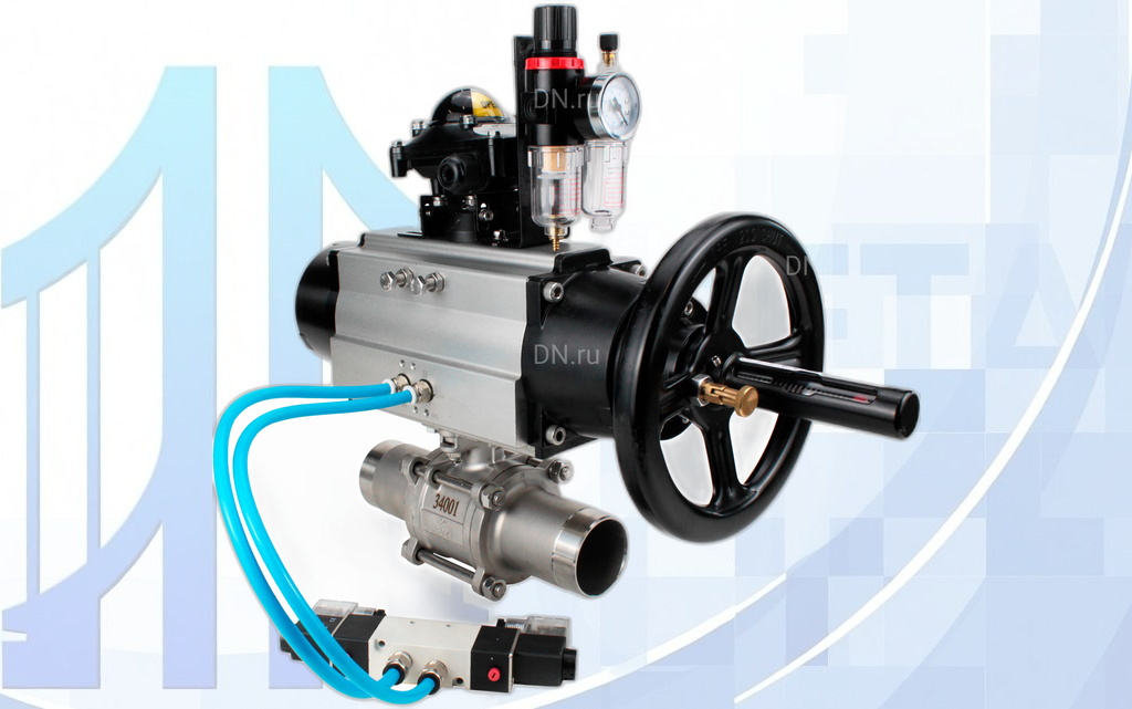 fp-w-iso-h-long-pa-da-105-1-4v320-08-220v-apl-210n-afc2000-site-1 Кран шаровой BV3131P(3pc)-FP-W-ISO-H LONG Ду100 Ру16, трехсоставной, под приварку, с пневмоприводом PA-DA-105-1, с 4V320-08 220В, БКВ APL-210N, БПВ AFC2000