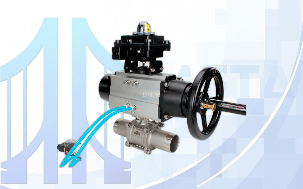 fp-w-iso-h-long-pa-da-105-1-4v320-10-220v-apl-410n-ex-site-1 Кран шаровой BV3131P(3pc)-FP-W-ISO-H LONG Ду100 Ру16, полнопроходной, трехсоставной, под приварку, с пневмоприводом PA-DA-105-1, с 4V320-10 220В, БКВ APL-410N Ex