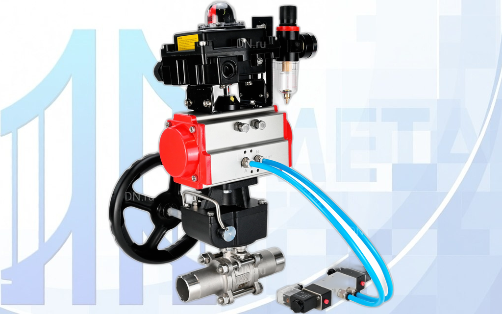 Кран шаровой BV3131P(3pc)-FP-W-ISO-H LONG Ду100 Ру16 полнопроход., с PA-DA-105, 4V320-08 220В, редуктором MON3-700-T38-ISO, БКВ APL-410N EX и БПВ AFC2000