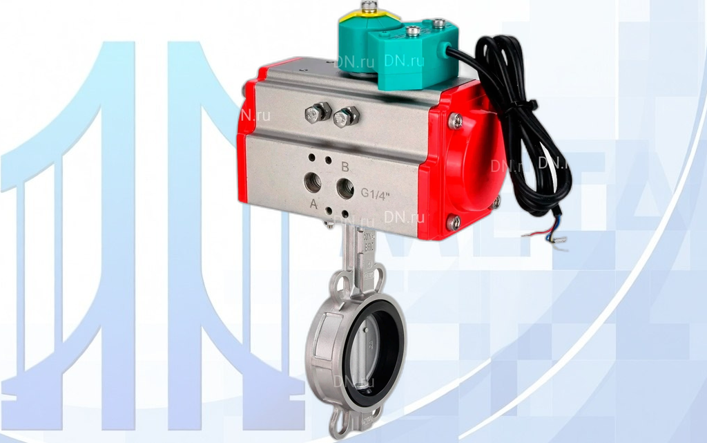 image-wbv3232v-2w-fb-h-pa-sa-als200d Дисковый поворотный затвор Ду50 Ру16 с пн/пр. PA-SA-083 и магнитным переключателем ALS200D вес-5,74