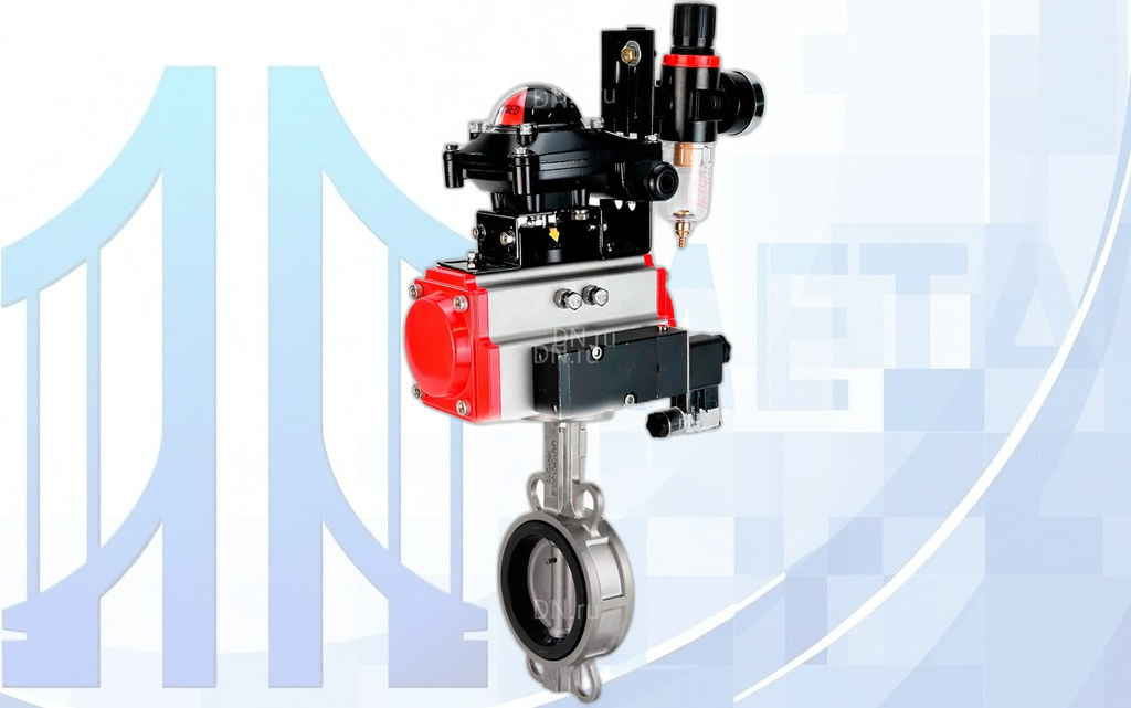 Дисковый поворотный затвор Ду100 Ру16 с пн/пр. PA-SA-130, пн/распр. 4М310-08 220В NAMUR, БКВ APL-210N и БПВ AFC2000 вес-15,165