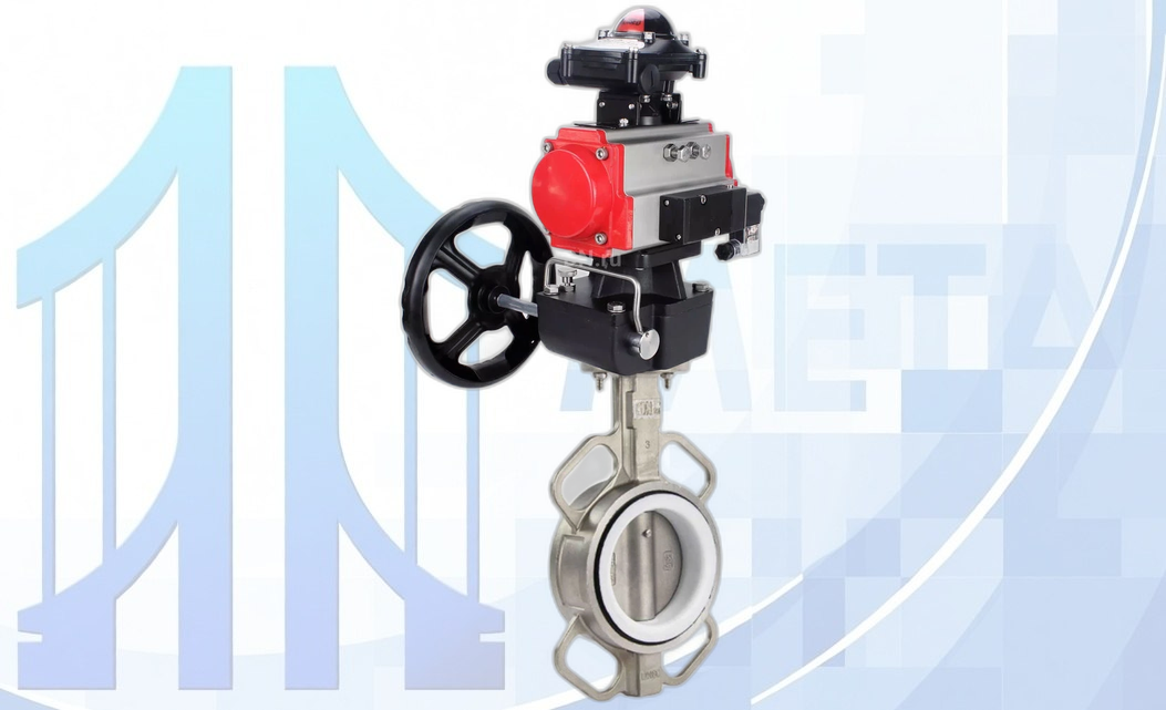 Дисковый поворотный затвор DN250 PN16 с п/п PA-DA-140, с пневмораспр. 4V320-10 220В, БКВ APL-410N EX, ручн. дубл. MON4-1200-T54-ISO вес-46,3