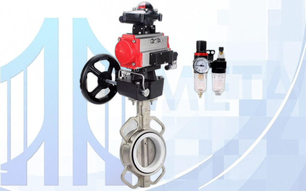 Дисковый поворотный затвор DN250 PN16 с п/п PA-DA-140, с пневмораспр. 4V320-08 220В, БКВ APL-210N, ручн. дубл. MON4-1200-T54-ISO, БПВ AFC2000 вес-45,815