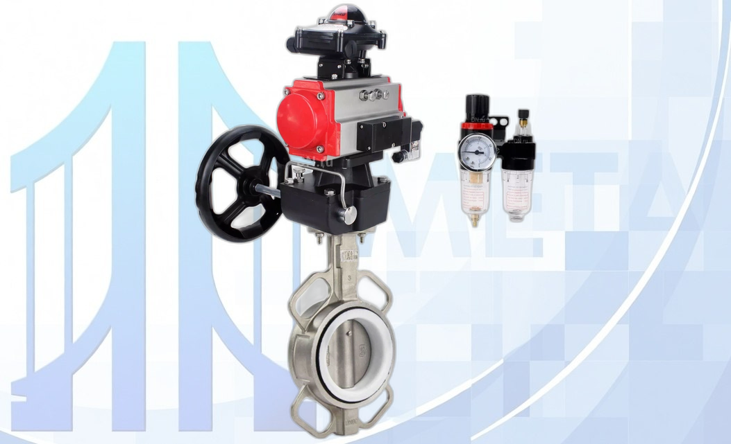 Дисковый поворотный затвор DN250 PN16 с п/п PA-DA-140, с пневмораспр. 4V320-08 220В, БКВ APL-210N, ручн. дубл. MON4-1200-T54-ISO, БПВ AFC2000 вес-45,815
