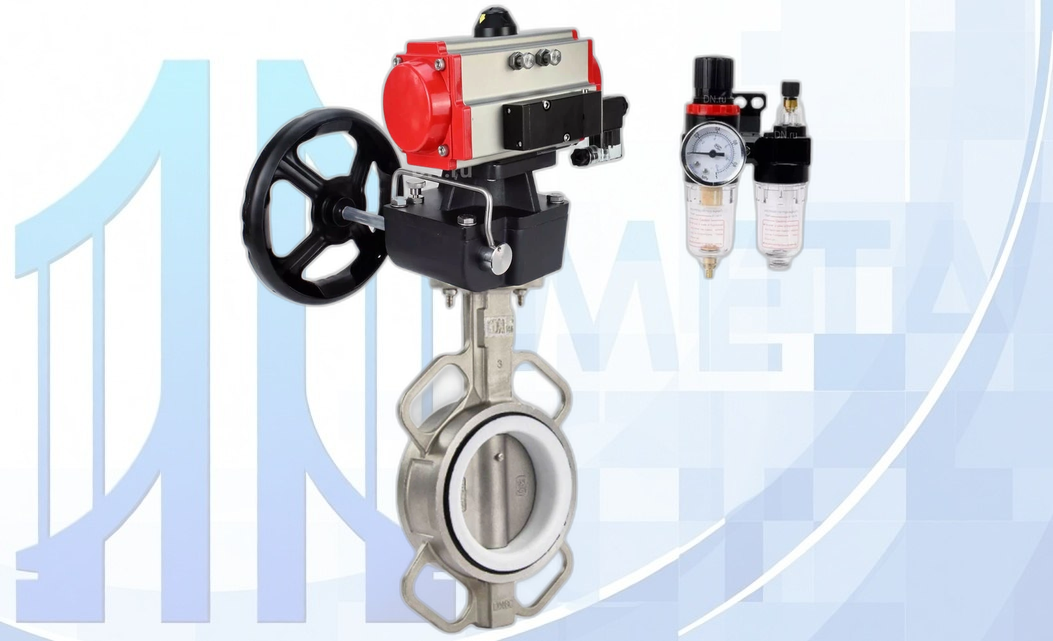 Дисковый поворотный затвор DN250 PN16 с п/п PA-DA-140, с пневмораспр. 4V320-08 220В, ручн. дубл. MON4-1200-T54-ISO, БПВ AFC2000 вес-45,595