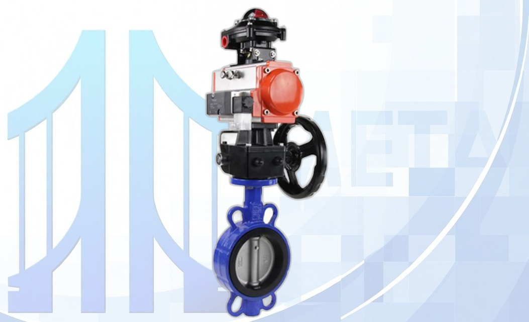 Дисковый поворотный затвор DN200 PN16 с пн/пр PA-DA-130, с пн/распр. 4V320-08 220В, с БКВ APL-210N, с ручн. дубл. MON3-700-T38-ISO вес товара-28,72