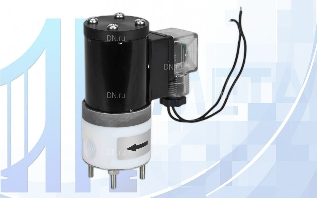klapan-elektrom-muftovyi-plastikovyi-dn-dhf11-nz-ptfe-ptfe-g-220v-dn8-3-1 Клапан электромагнитный соленоидный двухходовой-DHF11-10, Ду10 (3/8 дюйм) Ру4 корпус - PTFE, резьба G, с катушкой 220В