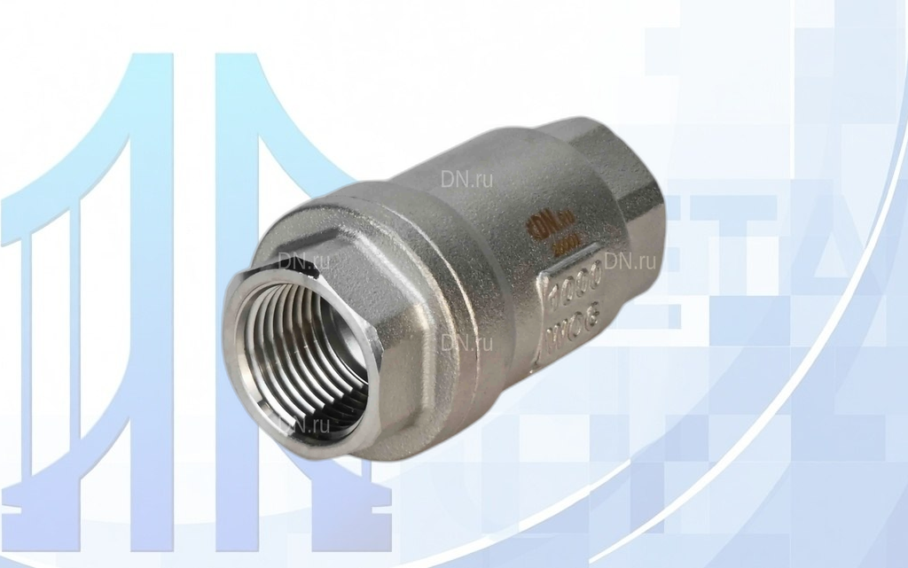 Клапан обратный 1 1/2 Ду40 Ру63, диск - нержавеющая сталь 316, уплотнение - PTFE
