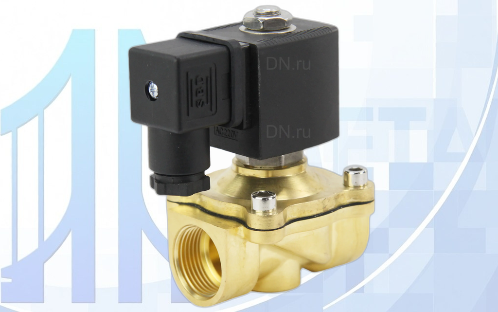 klapan_elekreomagnitnyj_solenoidnyj_dn_ru_latunnyj_dw31-6 Клапан электромагнитный соленоидный двухходовой-DW31 прямого действия Ду10 (3/8 дюйм), Ру10, уплотнение - EPDM, резьба G, с катушкой S91A 220В