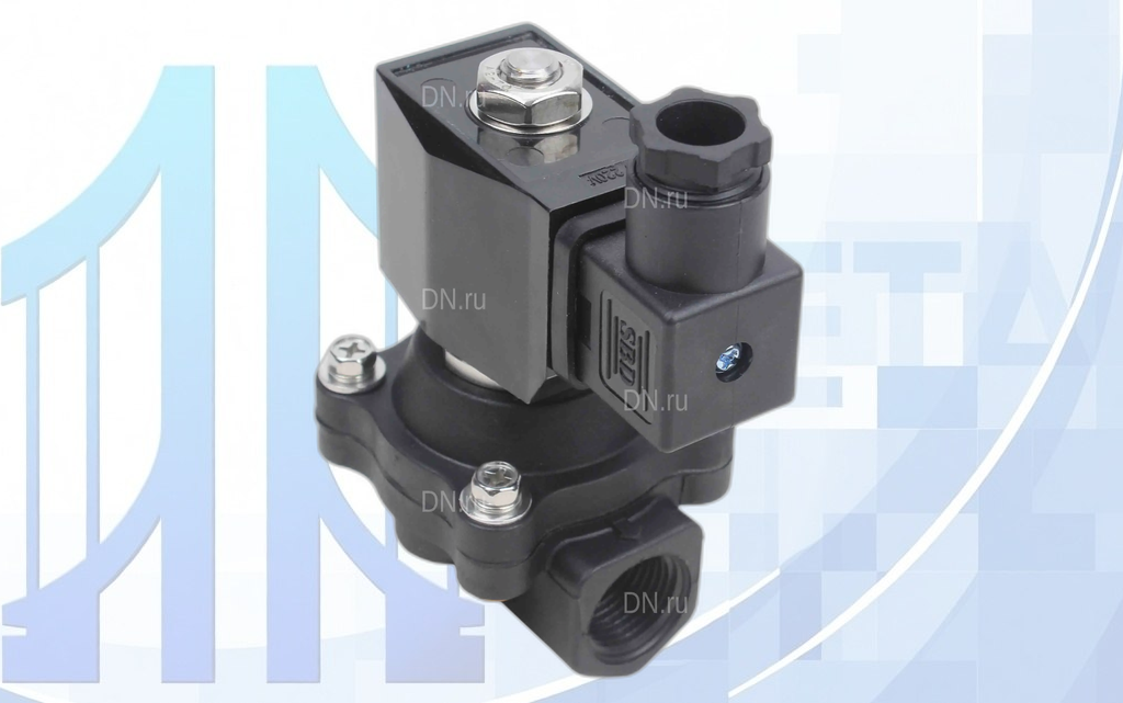 klapan_elektrom_muftovyi_plastikovyi_dn_vs2w_503e_nc_g_epdm_220v_dn15_1 Клапан электромагнитный VS541-ET-NC-220VAC 1 1/2 Ду40 Ру6, соленоидный двухходовой, уплотнение - EPDM, прямого действия, катушка - 220В AC