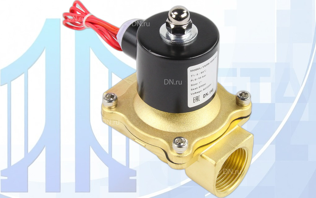 klapan_elektromagnitnuj_dn_tu_vs2w_100e_nc-2 Клапан электромагнитный VS100-ET-NC-220VAC 1 Ду25 Ру10, соленоидный двухходовой, уплотнение - EPDM, прямого действия, катушка - 220В
