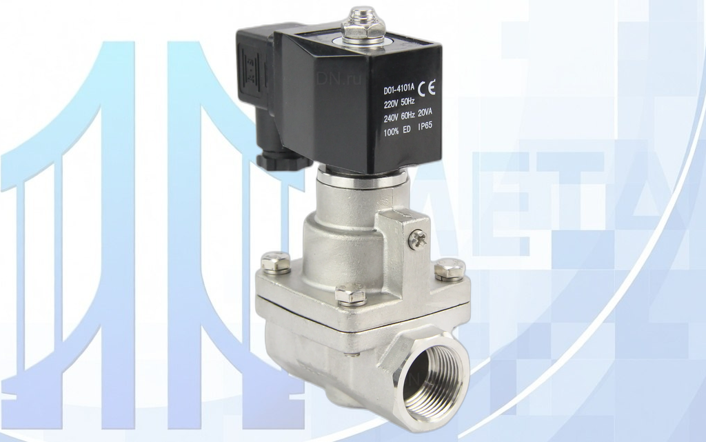 klapan_elektromagnitnyj_solenoidnyj_porshnevoj_dn_ru_dhp11_s-2 Клапан электромагнитный VS1031-PT-NC-220VAC 1 1/2 Ду40 Ру12 соленоидный двухходовой поршневой, пилотного действия, катушка - 220В AC
