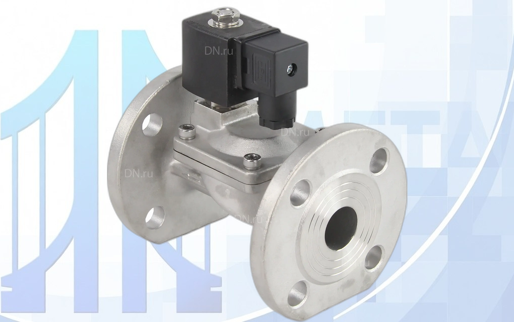 klapan_solenoidnuj_dn_ru_vsf_601_220v-4 Клапан электромагнитный VS631-EF-NC-220VAC Ду25 Ру10, соленоидный двухходовой, уплотнение - EPDM, фланцевый, пилотный, катушка - 220В DAR