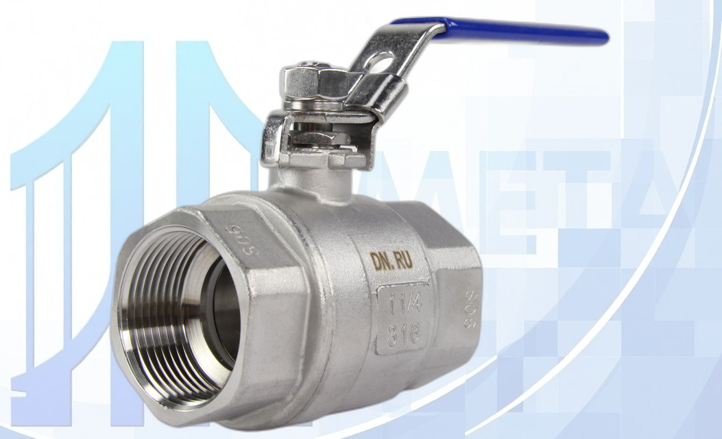 Кран шаровой BV3232P(2pс)-FP-T-H Ду32 Ру63 полнопроходной двухходовой, PTFE, ручка-рычаг