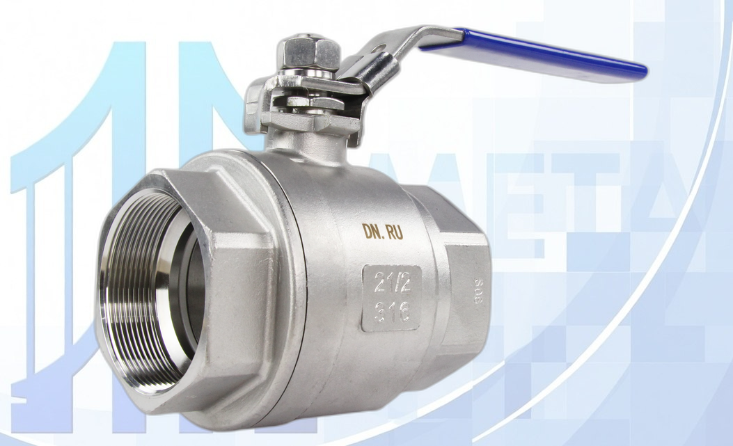 Кран шаровой BV3232P(2pс)-FP-T-H Ду65 Ру40 полнопроходной двухходовой, PTFE, ручка-рычаг