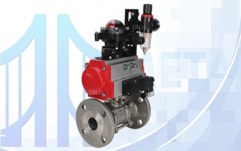 sharovyi-kran-dn-ru-ksfpt-304-180-da-4m310-220v-apl210n-afc2000-dn40-1 Кран шаровой BV3131P(3pc)-FP-F-ISO-H Ду100 Ру16, трехсоставной, с пневмоприводом PA-DA-130, с 4М310-08 220В NAMUR, с БКВ APL-210N, с БПВ AFC2000