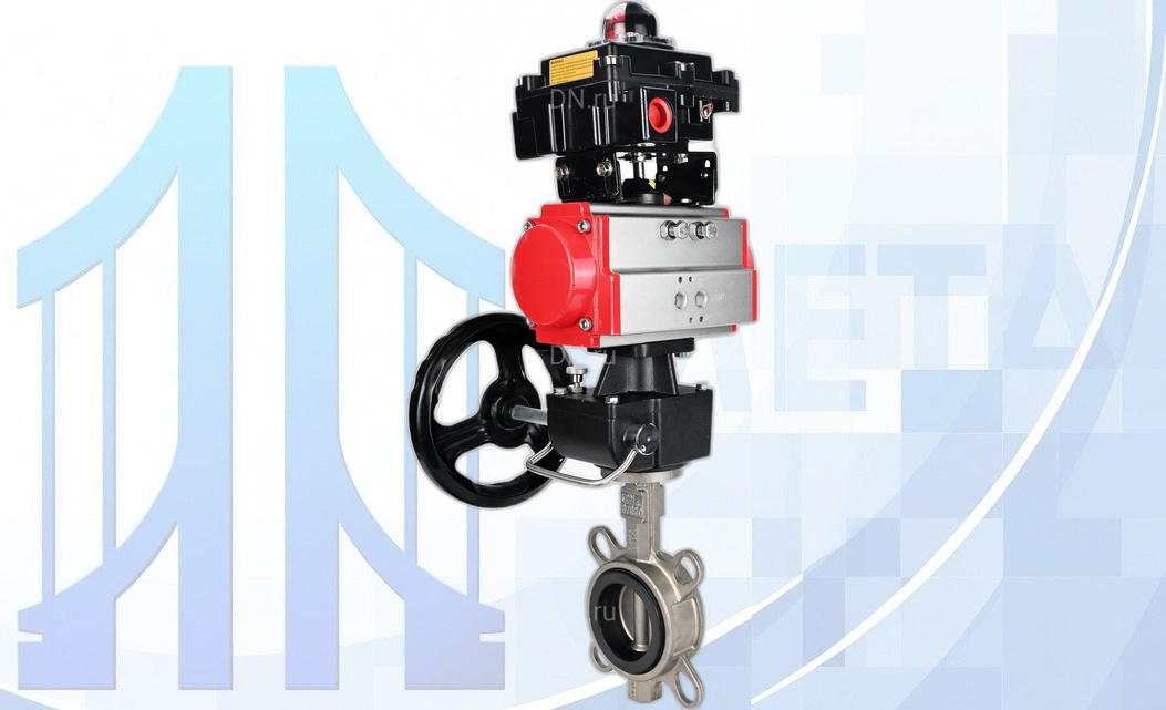 Дисковый поворотный затвор Ду100 PN16 с п/п PA-DA-083, БКВ APL-410N EX и ручн. дубл. MON2-450-T28-ISO вес-13,1