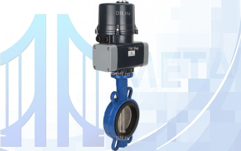 Дисковый поворотный затвор DN200 PN16 с электропр. QTSA-N-030EM-O0-220VAC с пружинным возвратом вес-54,5