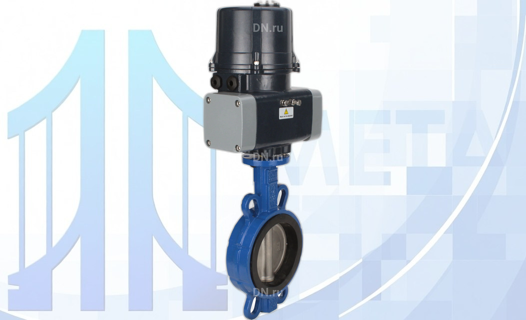 Дисковый поворотный затвор DN200 PN16 с электропр. QTSA-N-030EM-O0-220VAC с пружинным возвратом вес-54,5