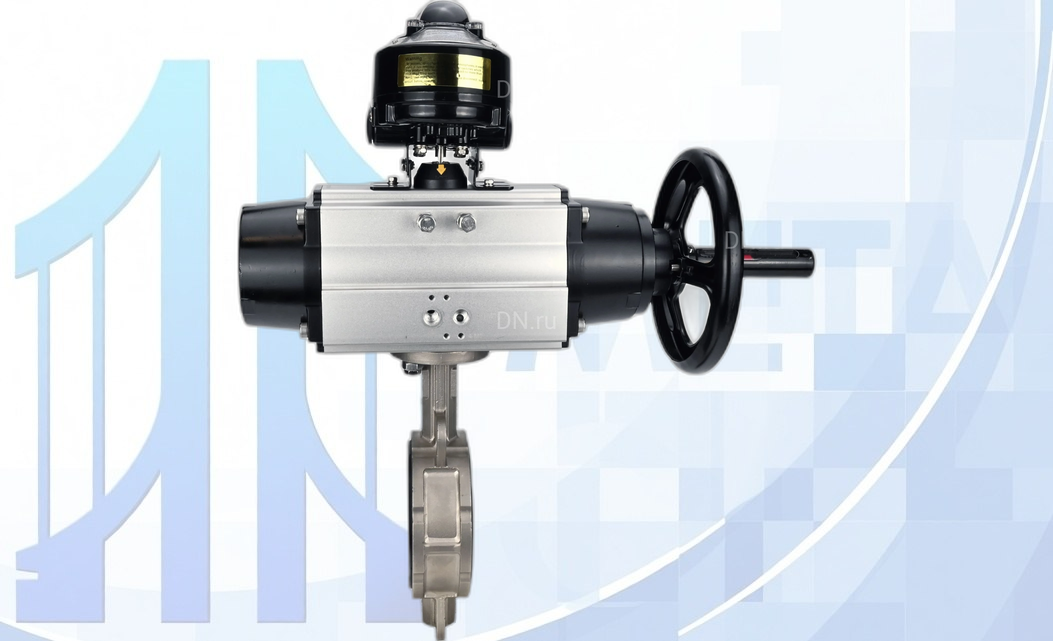 Дисковый поворотный затвор Ду150 PN16 с пн/пр PA-DA-105-1 2-го действия, с БКВ APL-510N EX вес-17,4