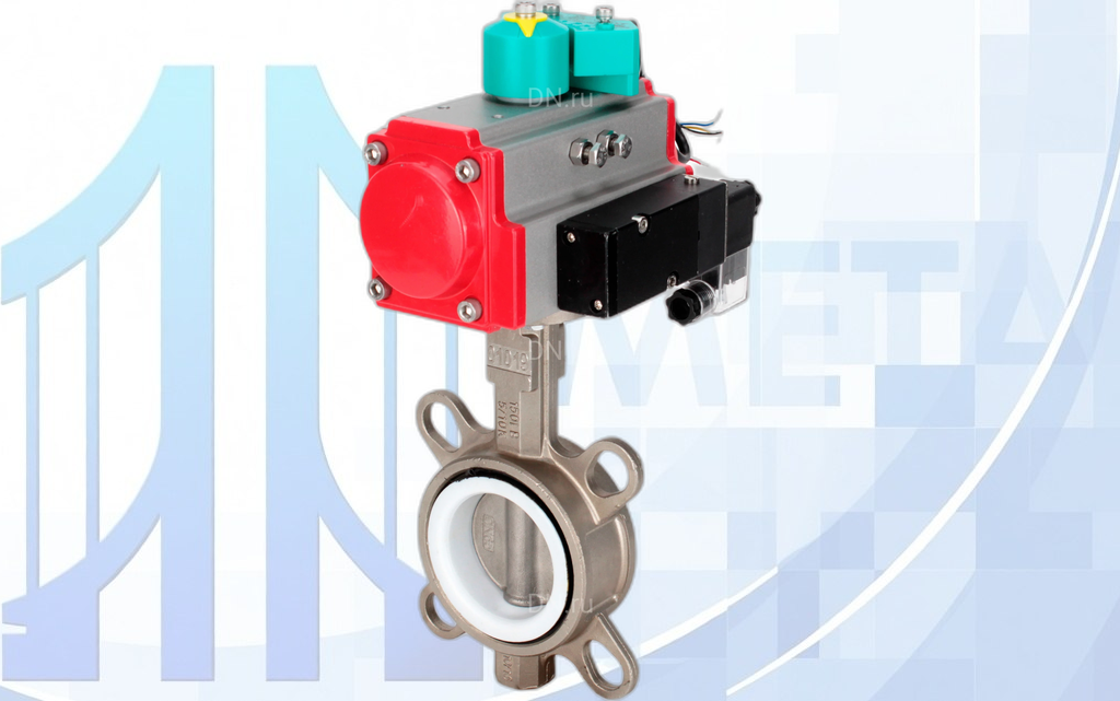 Дисковый поворотный затвор DN80 PN16 с пн/пр PA-DA-083, пн/распр. 4М310-08 220В NAMUR и магнитным переключателем ALS200D вес-6,06