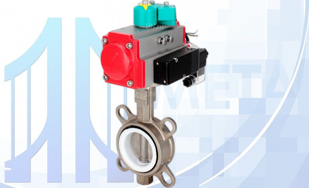 Дисковый поворотный затвор DN80 PN16 с пн/пр PA-DA-083, пн/распр. 4М310-08 220В NAMUR и магнитным переключателем ALS200D вес-6,06