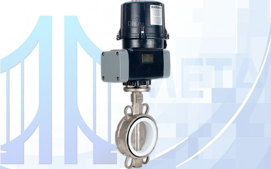 Дисковый поворотный затвор Ду125 PN16 с электропр. QTSA-N-020EM-O0-220VAC с пружинным возвратом вес-36,2