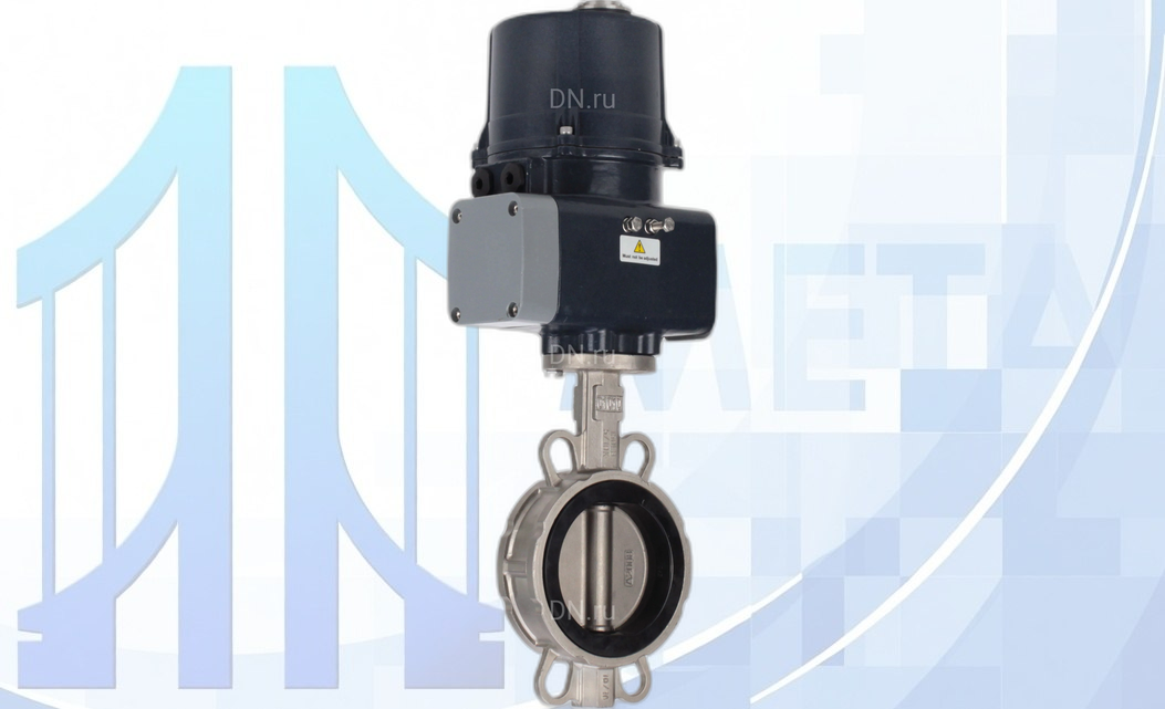 Дисковый поворотный затвор DN125 PN16 с электропр. QTSA-N-014EM-O0-220VAC с пружинным возвратом вес-23,2