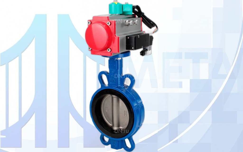 Дисковый поворотный затвор DN125 PN16 с пн/пр PA-DA-105, пн/распр. 4М310-08 220В NAMUR и магнитным переключателем ALS200D вес товара-12,36
