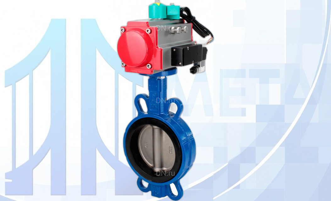 Дисковый поворотный затвор DN125 PN16 с пн/пр PA-DA-105, пн/распр. 4М310-08 220В NAMUR и магнитным переключателем ALS200D вес товара-12,36