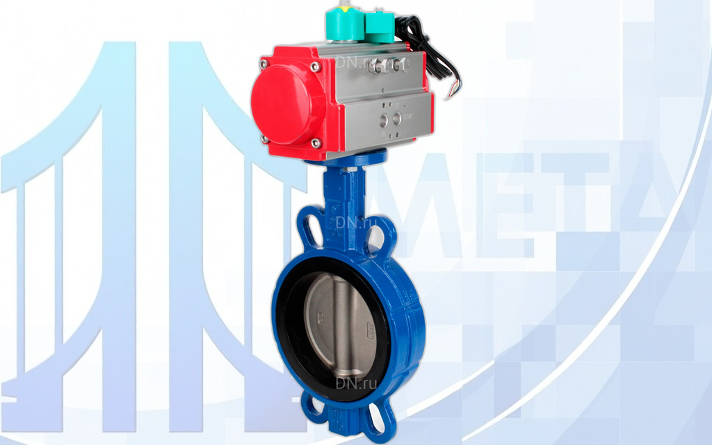 Дисковый поворотный затвор DN125 PN16 с пн/пр PA-DA-105 и магнитным переключателем ALS200D вес товара-12,14
