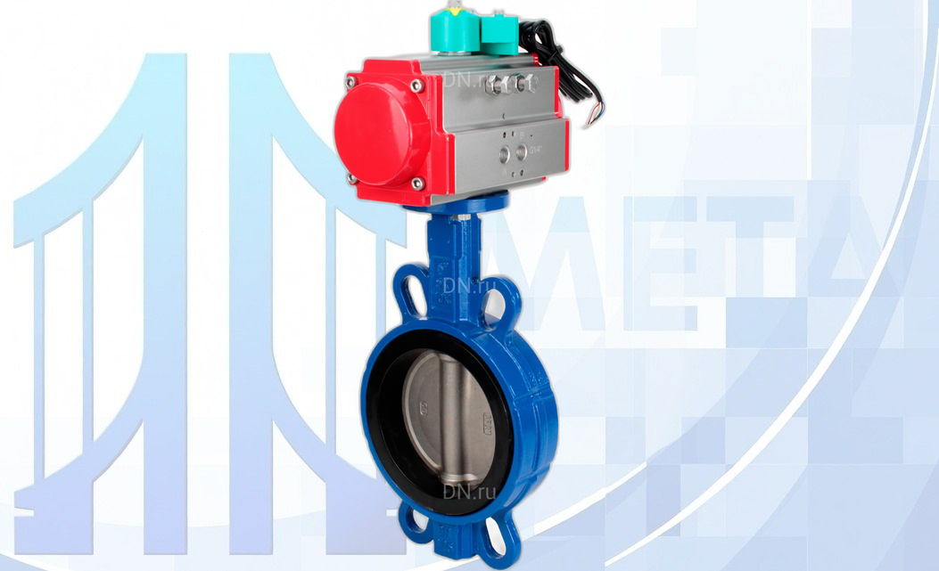 Дисковый поворотный затвор DN125 PN16 с пн/пр PA-DA-105 и магнитным переключателем ALS200D вес товара-12,14