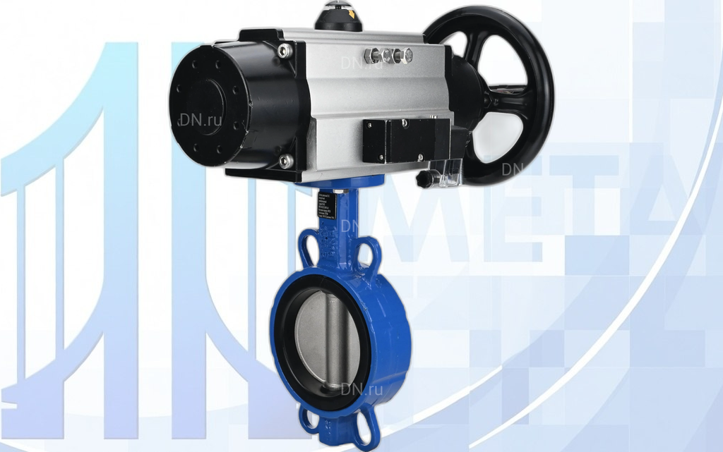 Дисковый поворотный затвор DN150 PN16 с пн/пр PA-DA-105-1 2-го действия, пн/распр. 4М310-08 220В NAMUR вес товара-15,82