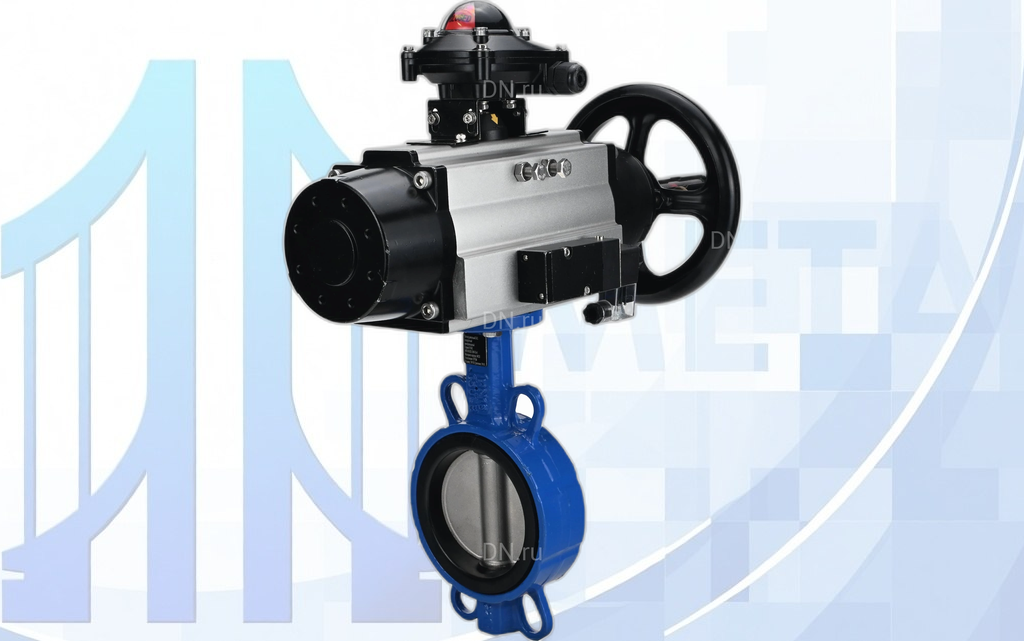 Дисковый поворотный затвор DN150 PN16 с пн/пр PA-DA-105-1 2-го действия, пн/распр. 4М310-08 220В NAMUR, БКВ APL-210N вес товара-16,04