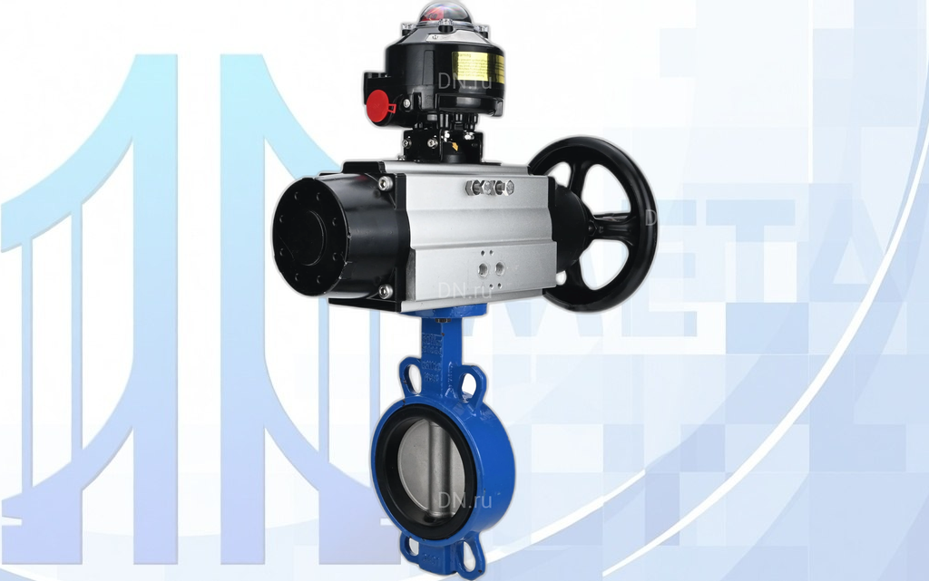 Дисковый поворотный затвор DN150 PN16 с пн/пр PA-DA-105-1 2-го действия, с БКВ APL-510N EX вес товара-17,4