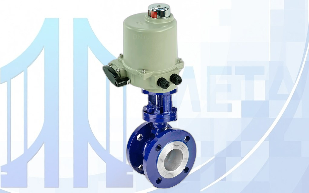 wbv3ex-34xm-1w-f-iso-gz-of-k-big Дисковый поворотный затвор с тройным эксцентриситетом Ду50 Ру25 с четвертьоборотным электроприводом ГЗ-ОФ-80/21-К 220В вес-13,5