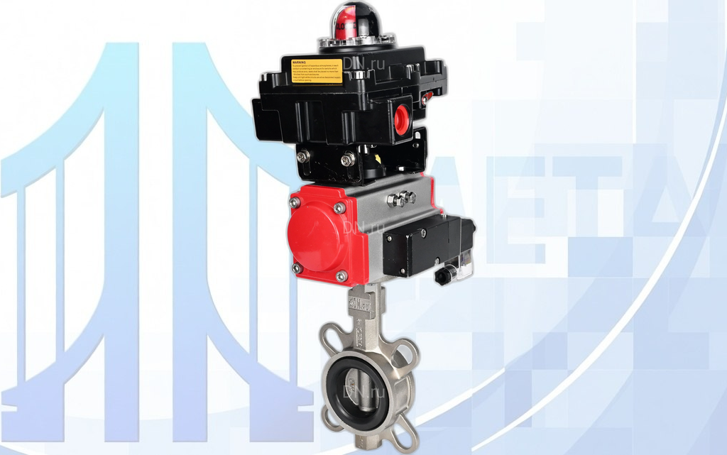 Дисковый поворотный затвор DN250 PN16 с п/п PA-DA-140 2-го действия, пневмораспр. 4М310-08 220В NAMUR, БКВ APL-410N EX вес-31,62