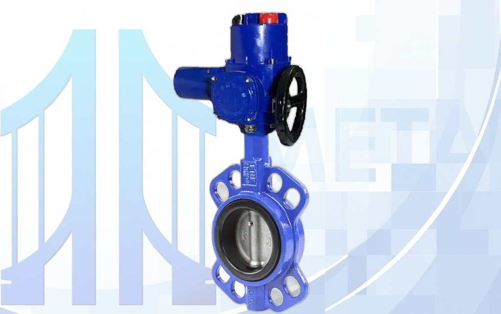 Дисковый поворотный затвор DN200 PN16 с электропр. QT-N-030M-O2-220VAC-У1 с моментной муфтой и штурвалом вес-24,3