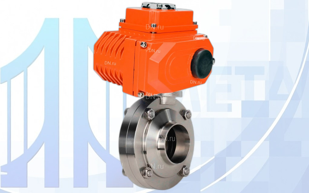 Дисковый поворотный затвор DN100 Ру10 с электропр. QT-N-005EM-O1-380VAC-У1 380В HARK вес-7,18